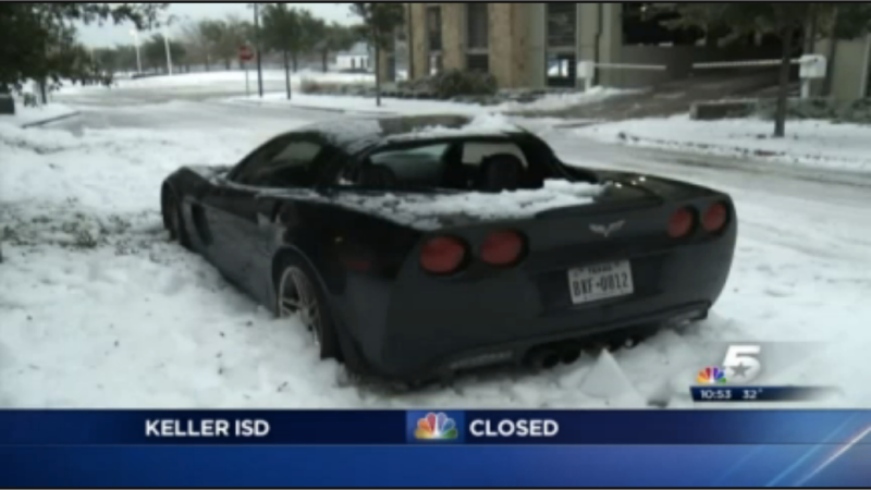 Illustration for article titled Falling Ice Obliterates Jaguars And Corvettes In Dallas